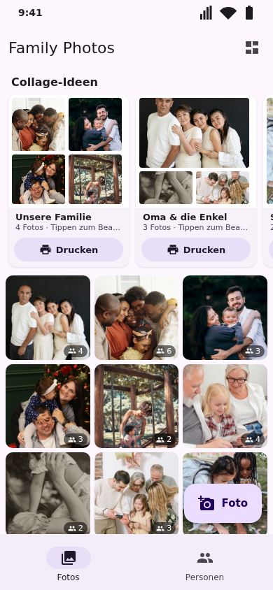Family Photos App – Galerie mit Familienfotos
